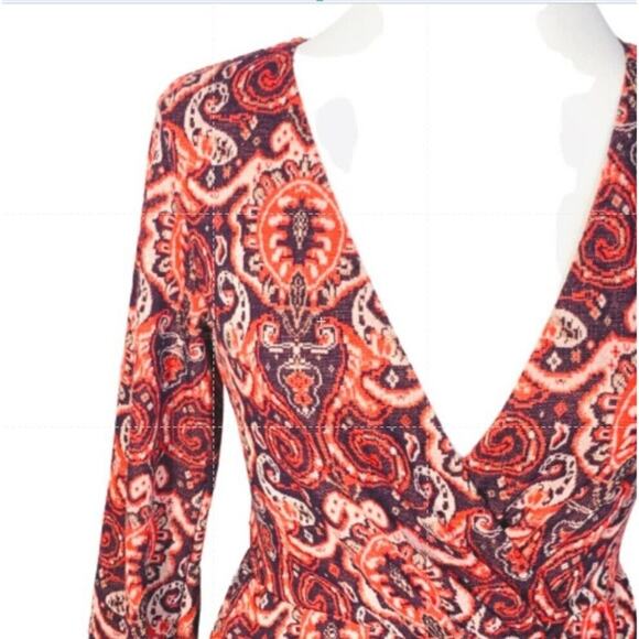 Anthropologie Maeve Purple Paisley Print Long Sleeve Dress Size Small NWOT - Picture 3 of 9